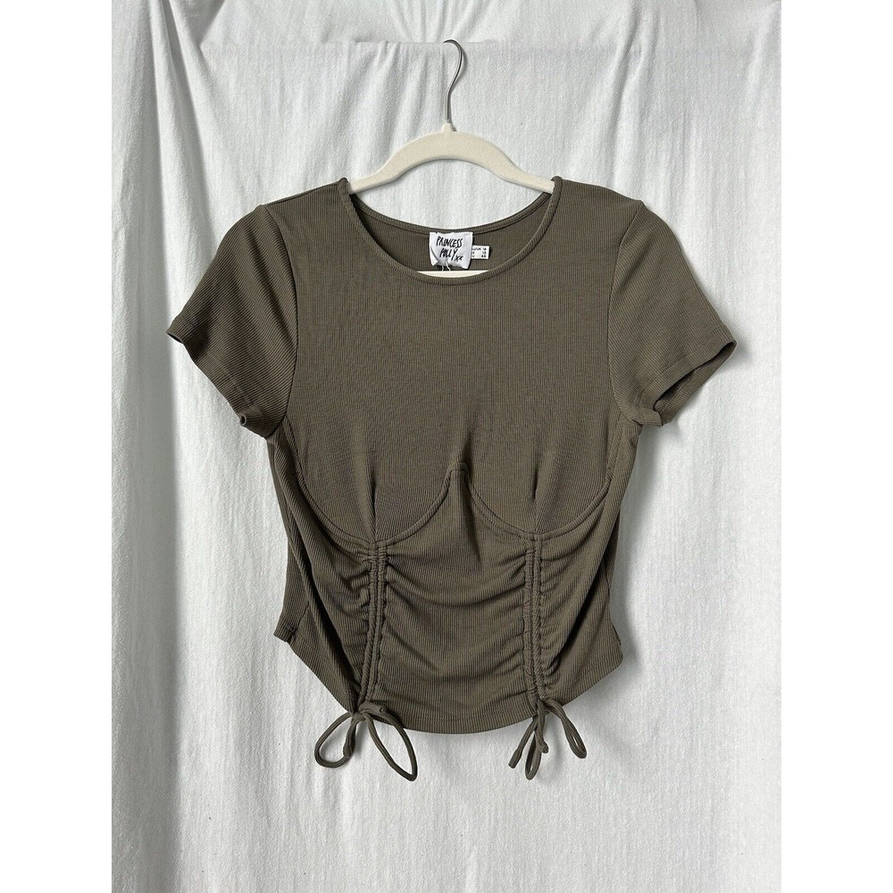 Princess Polly Stormi Top Khaki Size 12 NWT